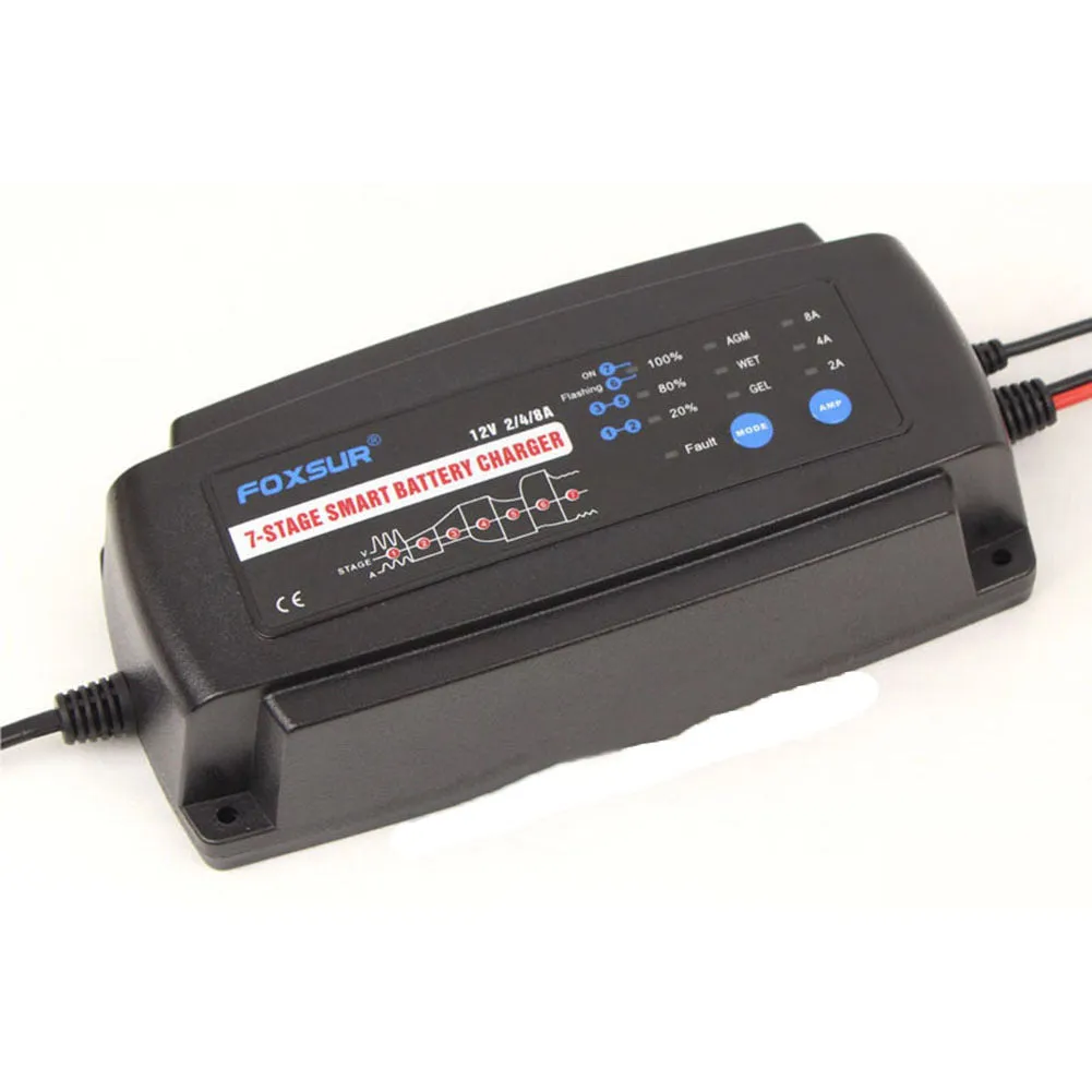12v 2a 4a 8a 7-stage Automatic Smart Battery  Charger Long