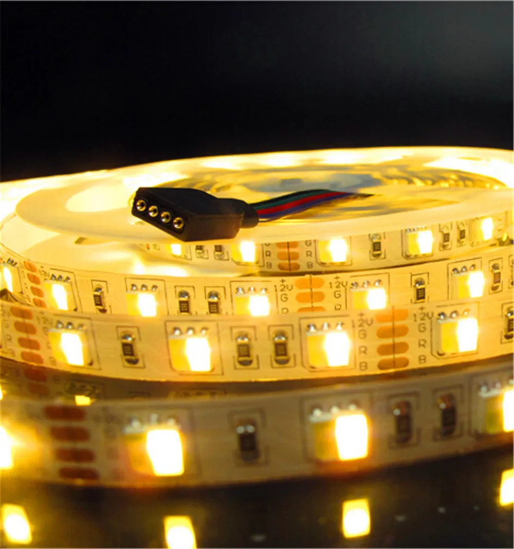 12V Dual White LED light Strip, 16.4FT/5Meter SMD5050-300 60 LEDs Per Meter 2 in 1 Color Temp-Adjustable Flexible LED Strip Light