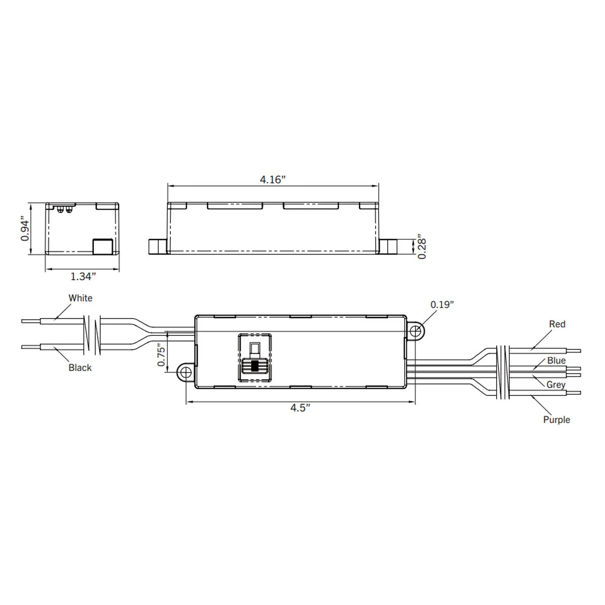 15 Watts LED Driver, Selectable Current 200-300mA, 0-10V Dimming, 120-277V