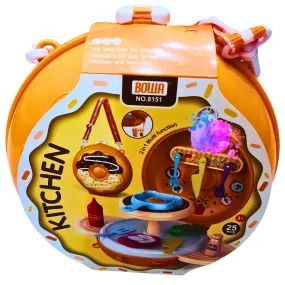 2-in-1 Portable Kitchen Playset for Kids - 25 PCS Multifunctional Cooking Toy Kit