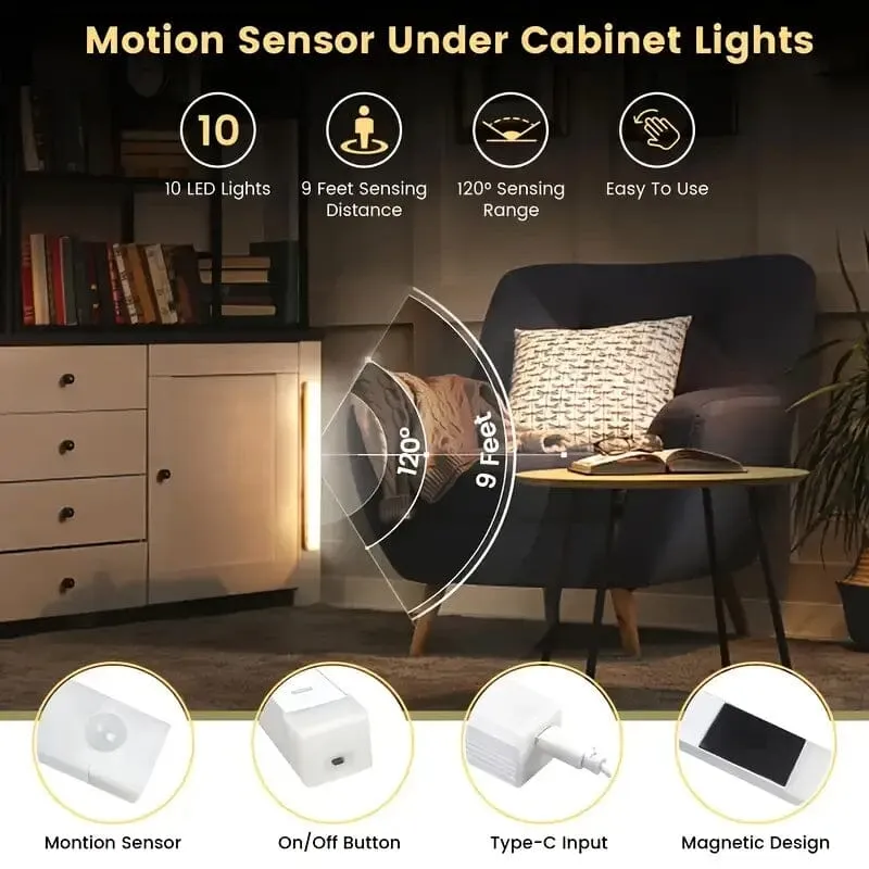 2-Pack: Wireless Motion Sensor 12" LED Light Strip
