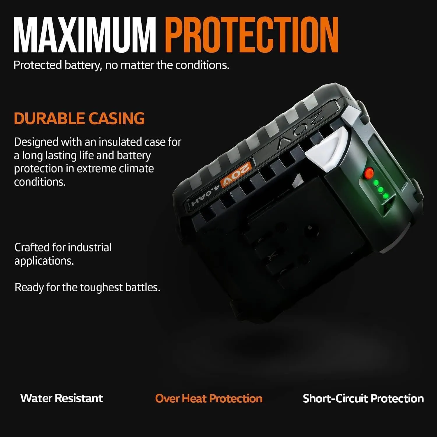 20V 4Ah Lithium Ion Battery - For 20V Battery Systems