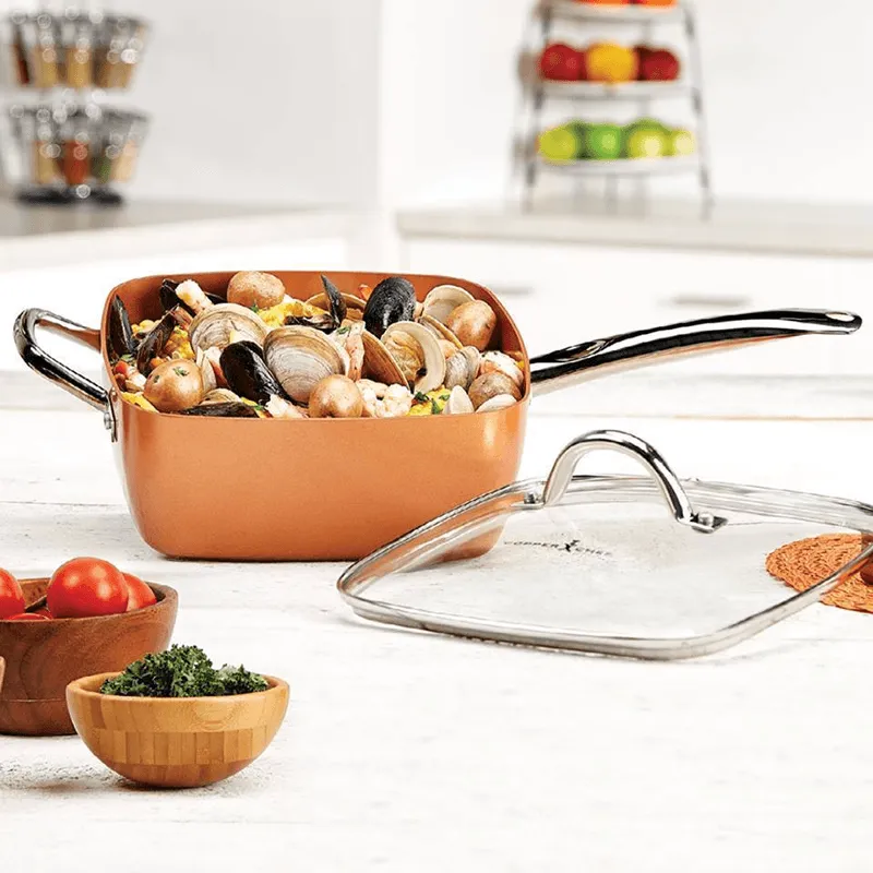 28Inch Deep Square Electric Gas Ceramic Deep Dish Pan F12-8-126 - Shop Now For Best Deals