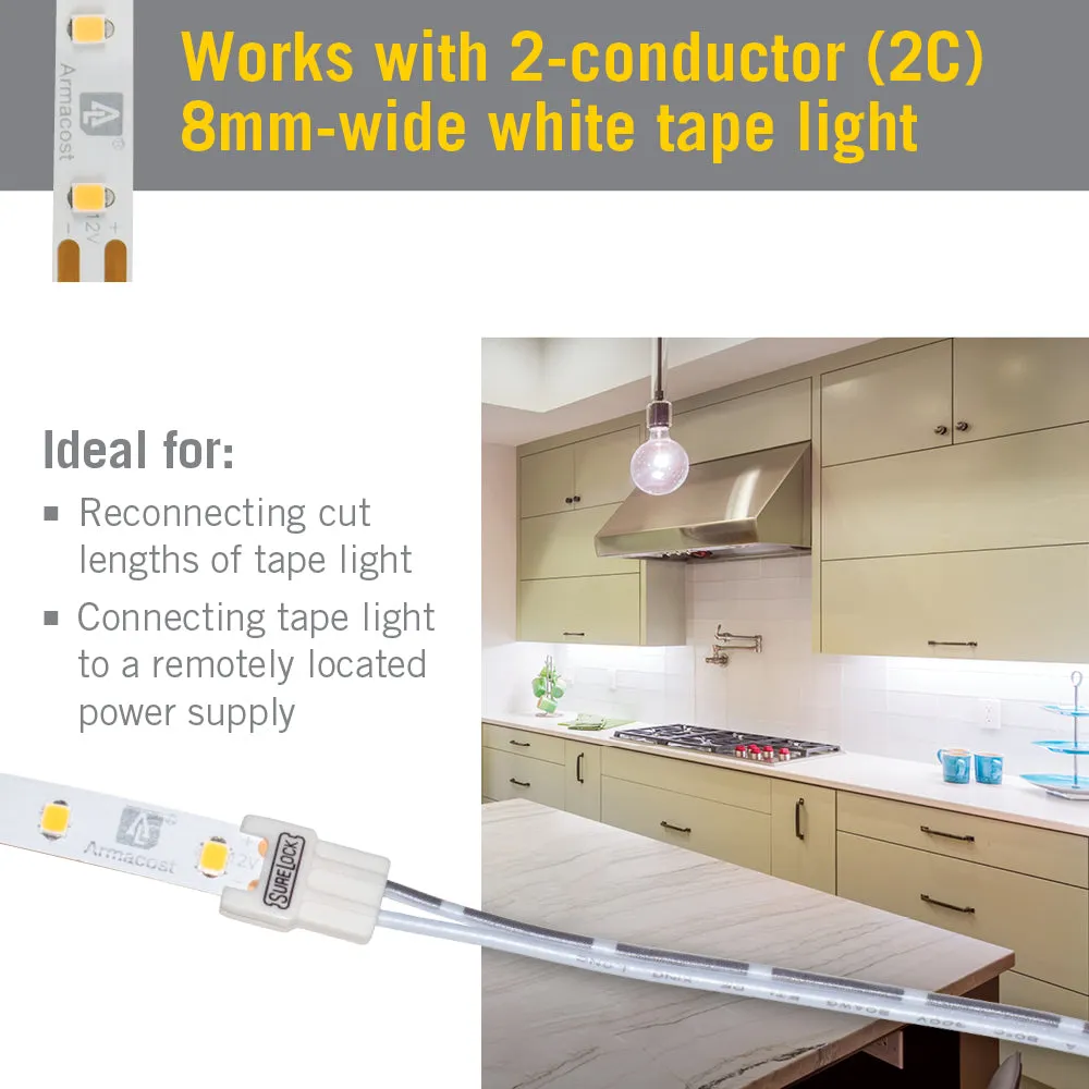 3 Pack SureLock 2 Pin LED Strip Light Extension Connector