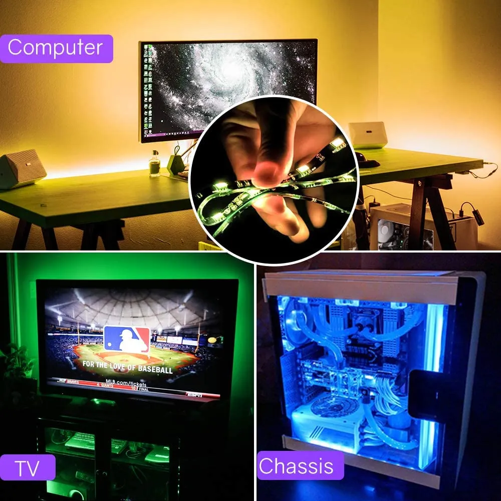 3 Pre-Cut 12Inch/36Inch Eclipse Kit LED Strip Lights