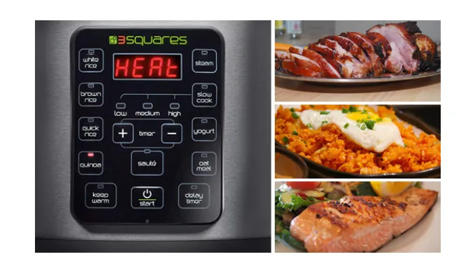 3 Squares Time Machine Stainless Steel Rice Cooker - Ships Next Day!