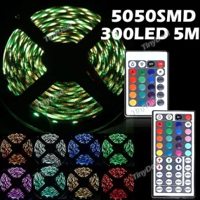 300-LED 5M 5050 SMD 72W Flexible RGB LED Light Strip for Indoor Home Decoration - Colorful Light HLD-232068