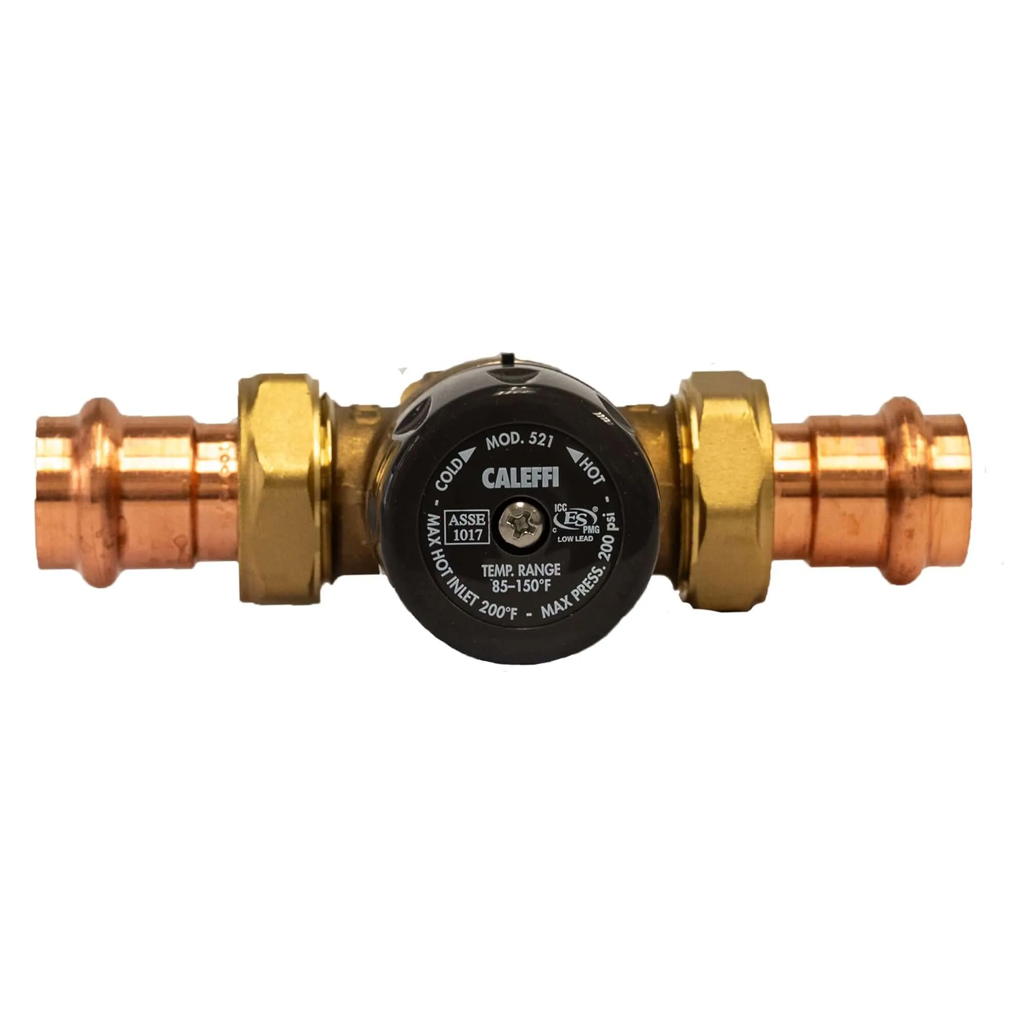 3/4″ MixCal Adjustable Thermostatic and Pressure Balanced Mixing Valve (press)