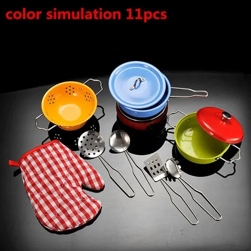 40pcs Stainless Steel Kids House Kitchen Toy Cooking Cookware Children Pretend Play Kitchen Playset - Silver Toys For Children