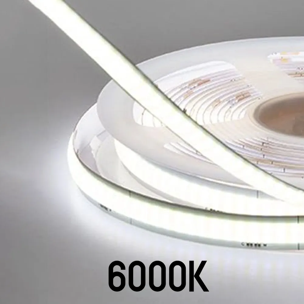 5 Meter 24V LED COB Strip 6000K IP20 (Power Supply Not Included)