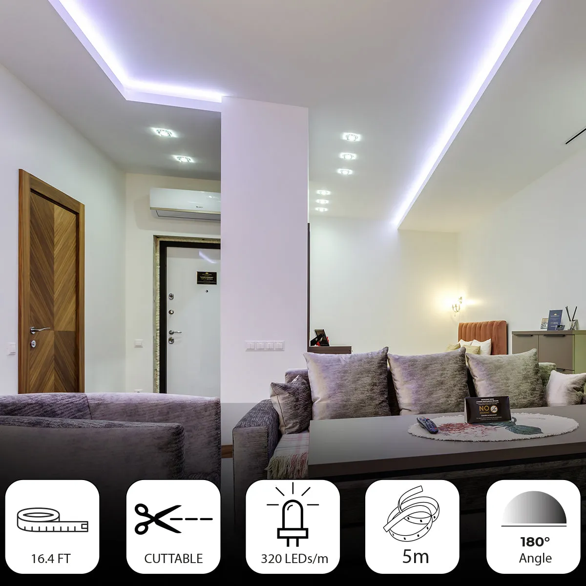 5 Meter 24V LED COB Strip 6000K IP20 (Power Supply Not Included)