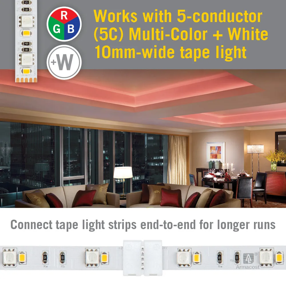 5 Pin RGB W LED Strip Light Tape to Tape Splice Connectors