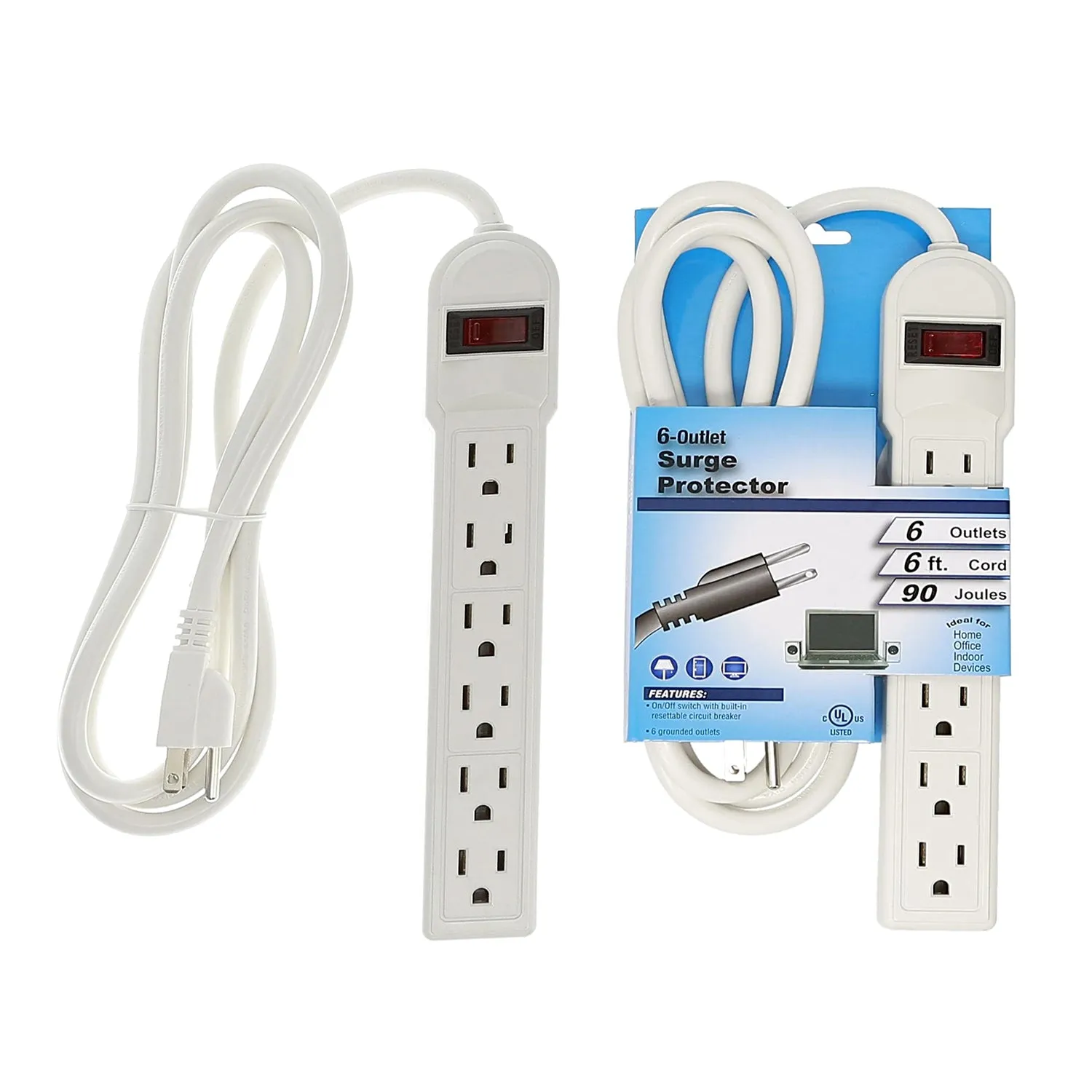 6-Outlet Surge Protector With 6-Foot Cord