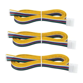6 Pin RGB WW LED Strip Light 48 in Tape to Wire Connector