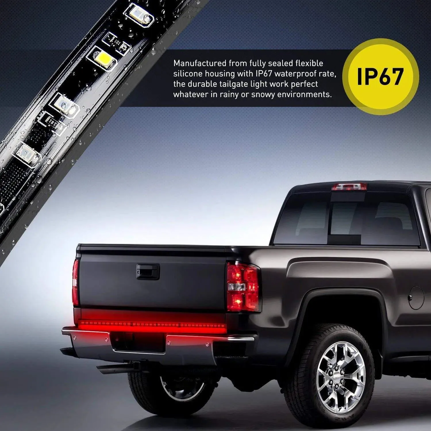 60 Inch 108Leds Red White LED Tailgate Light Strip