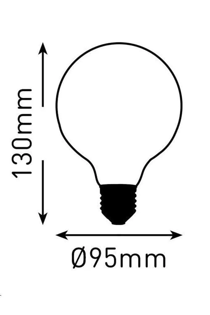 6W E27 Filament LED G95 Round 2200K Bulb Dimmable