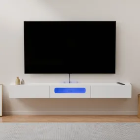 70" Purello Floating TV Stand, White