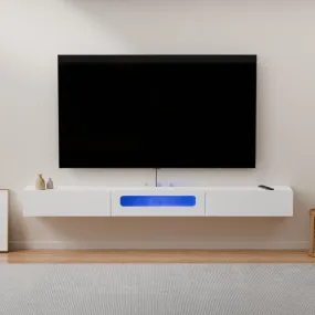 78" Purello Floating TV Stand, White