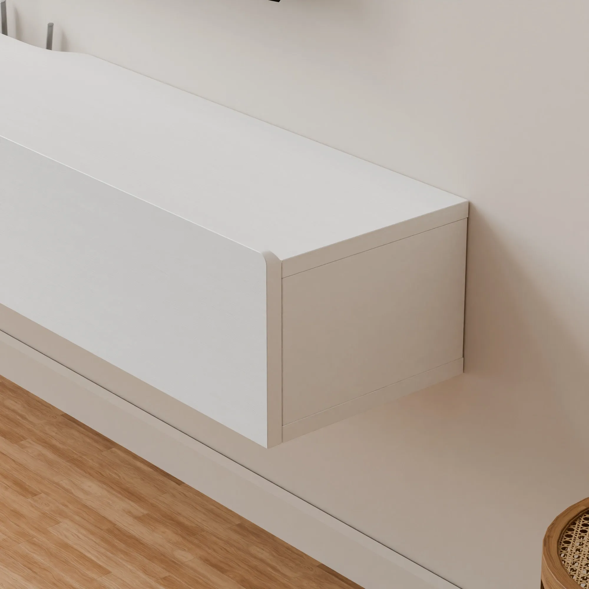 78" Purello Floating TV Stand, White