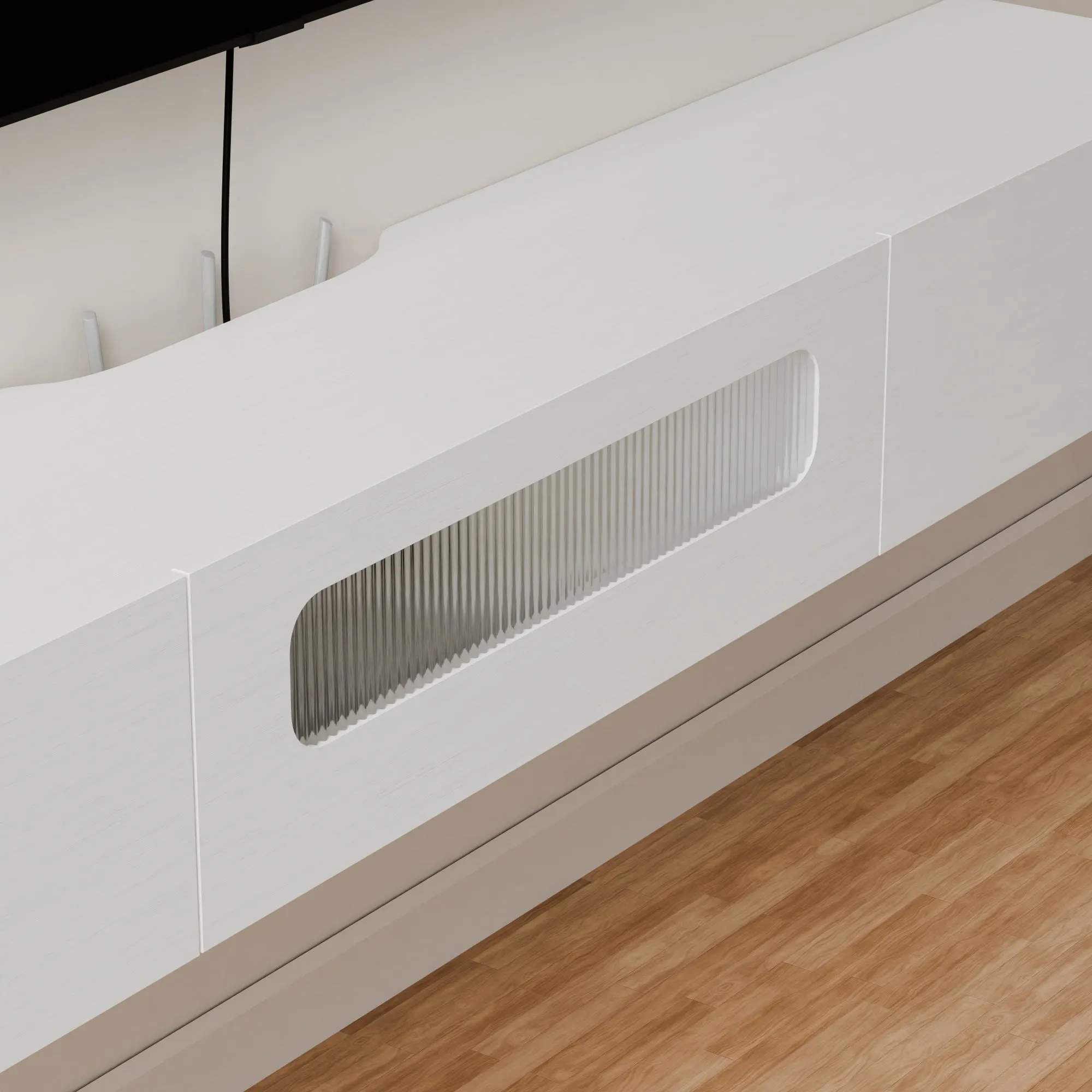 78" Purello Floating TV Stand, White