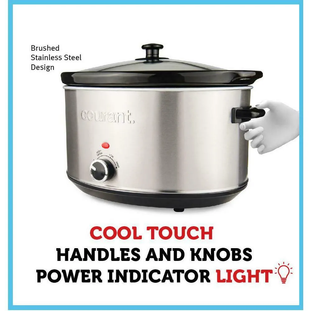 8.5 Qt. Stainless Steel Slow Cooker with Temperature Settings