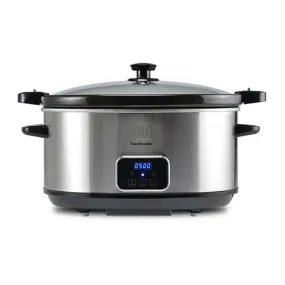 8qt Programmable Slow Cooker w/ Locking Lid, Brushed Stainless