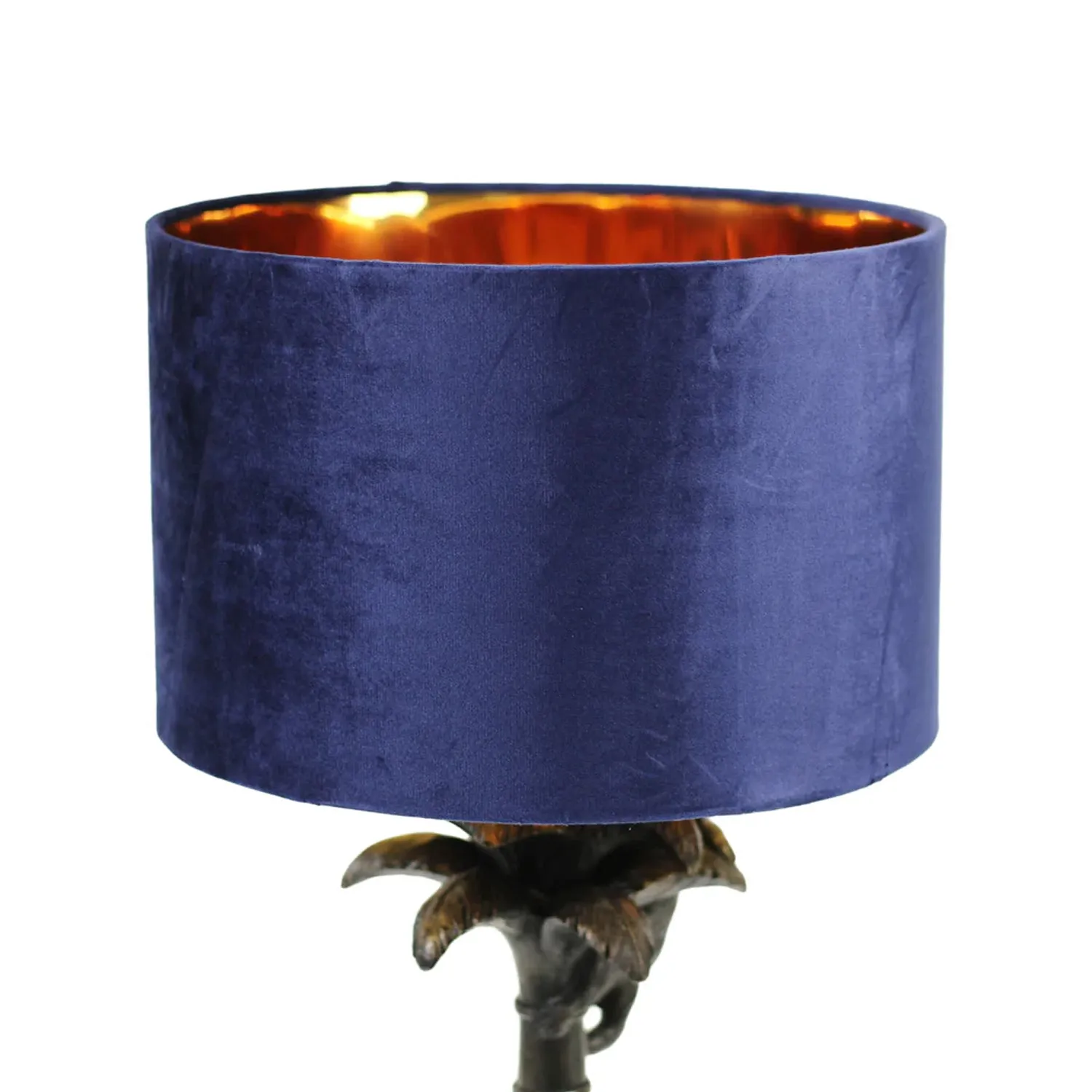 Addison Palmer Resin Table Lamp - Pewter, Blue Cloth Shade, 510mm High, PL0298