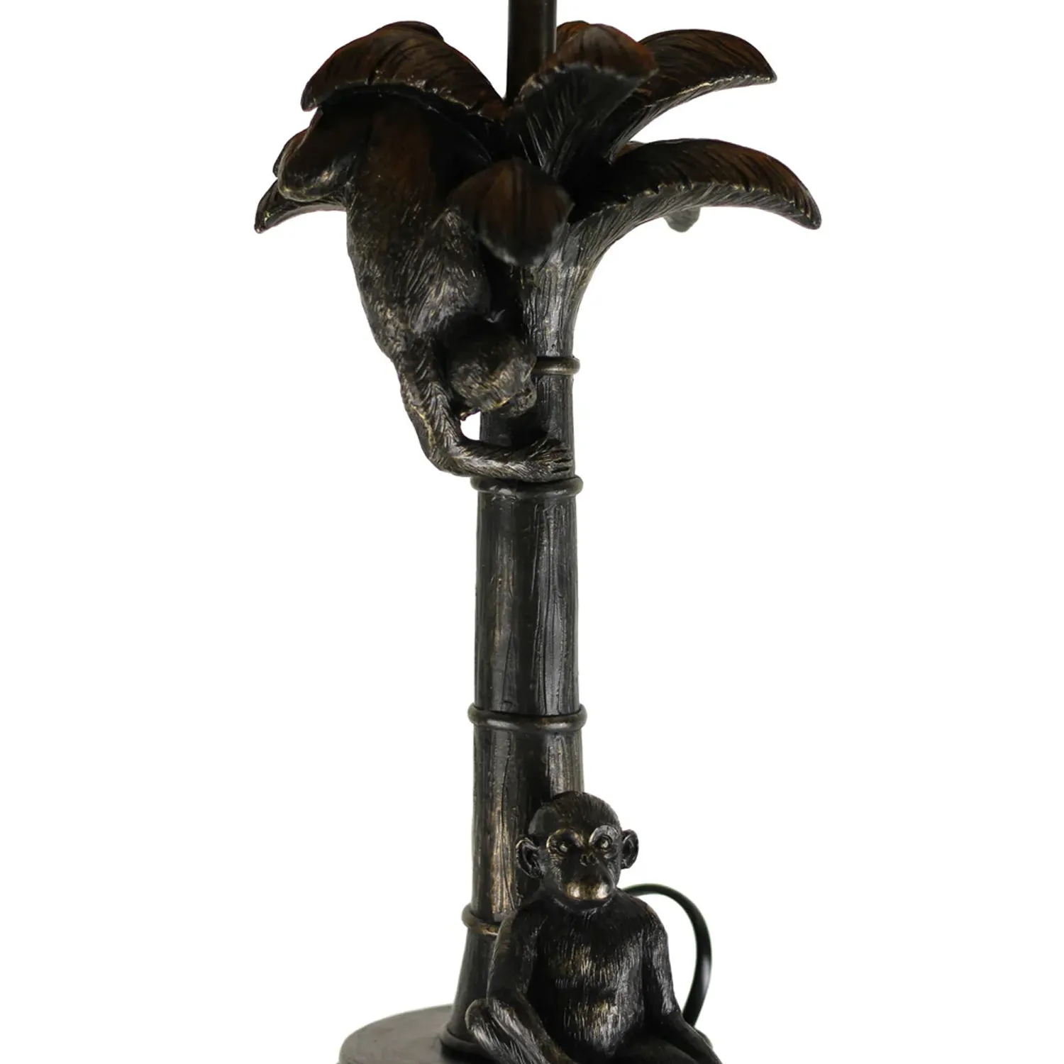 Addison Palmer Resin Table Lamp - Pewter, Blue Cloth Shade, 510mm High, PL0298
