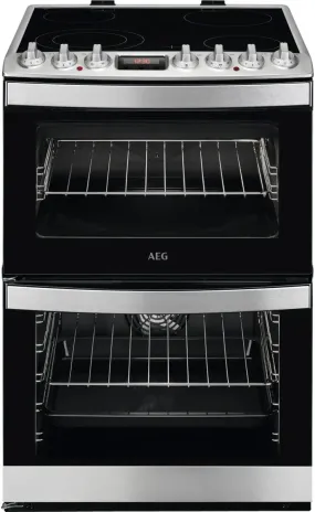 AEG CCB6740ACM Double Oven Cooker with Ceramic Hob - Stainless Steel
