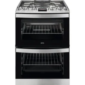AEG CGB6130ACM Double Oven Gas Cooker, Stainless Steel