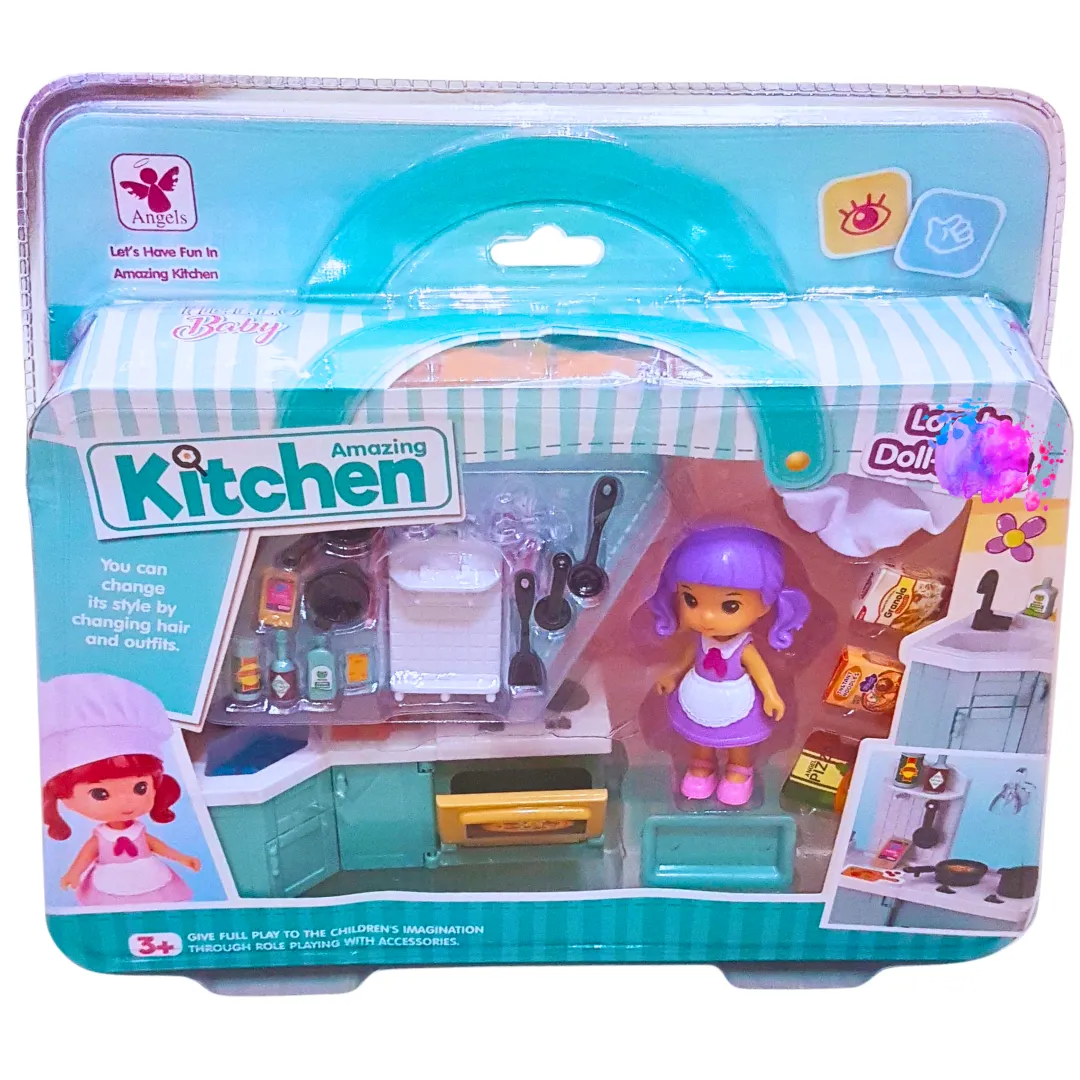 Amazing Kitchen Playset with Doll - Interactive Cooking Toy for Kids (Ages 3 )