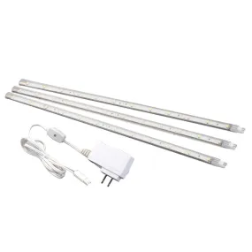 AmerTac™ USL30HBCC LED Ultra Thin Plug-In Strip Light Starter Kit, 12", 3-Pack