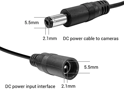Analog TVI Security Camera Power Adapter with 8-Way Splitter, 12V 5A Power Supply, UL Listed, Compatible with Hivision, Dahua, Lorex, Samsung, Q-See, Night Owl, Swann and Annke Cameras