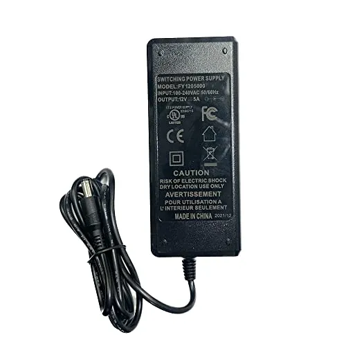 Analog TVI Security Camera Power Adapter with 8-Way Splitter, 12V 5A Power Supply, UL Listed, Compatible with Hivision, Dahua, Lorex, Samsung, Q-See, Night Owl, Swann and Annke Cameras