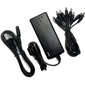 Analog TVI Security Camera Power Adapter with 8-Way Splitter, 12V 5A Power Supply, UL Listed, Compatible with Hivision, Dahua, Lorex, Samsung, Q-See, Night Owl, Swann and Annke Cameras