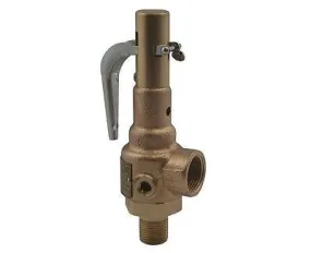 Apollo ASME Steam Safety Valve, 1" Male x 1" Female,  Set 15 PSIG