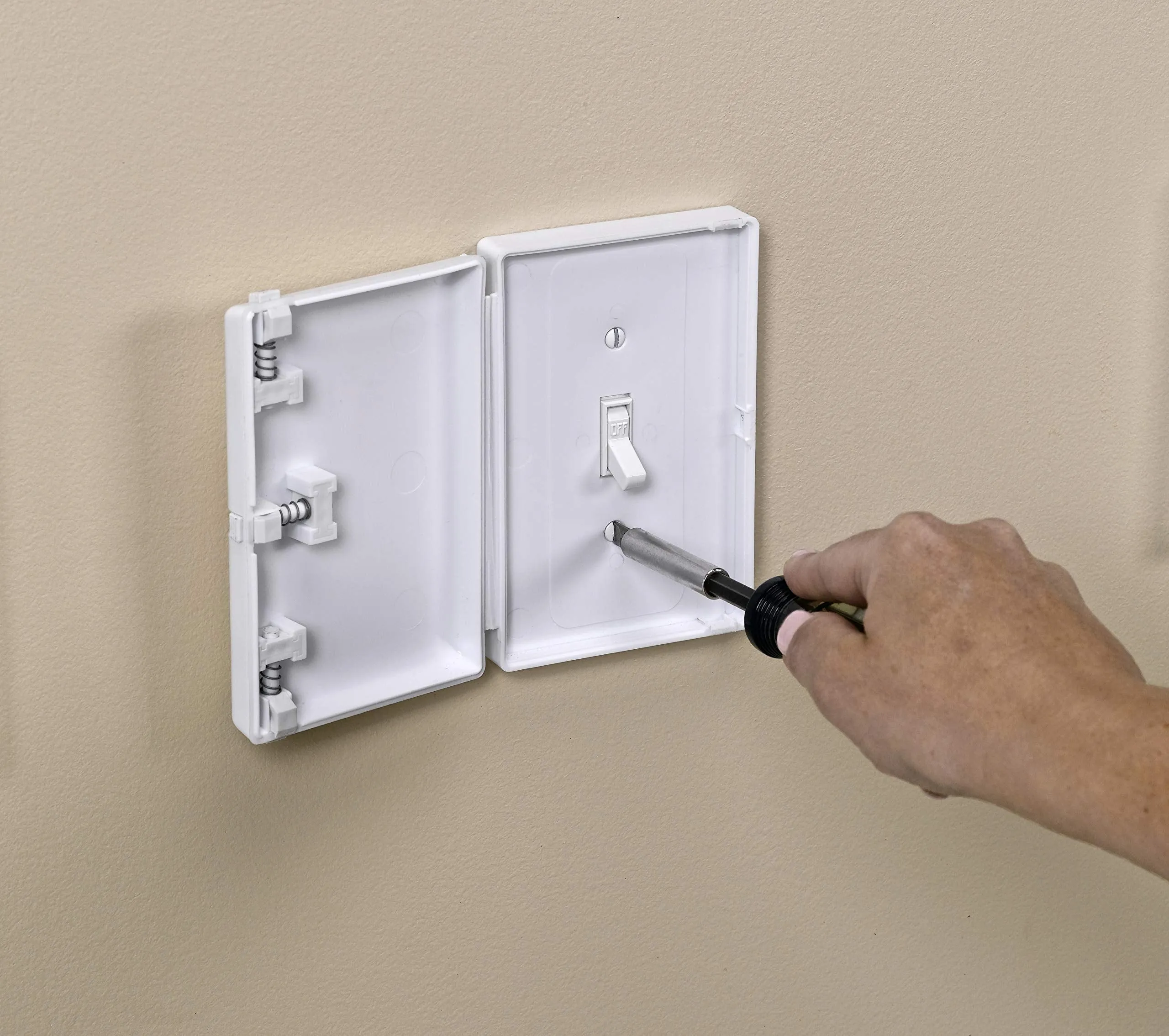 Baby Toddler Pet Resistant Electrical Safety Cover Guard for Home and Business, Made in USA, Traditional Standard Toggle Light Switch (White, Single Unit) 1 Count White