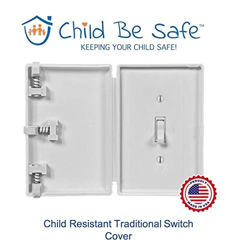 Baby Toddler Pet Resistant Electrical Safety Cover Guard for Home and Business, Made in USA, Traditional Standard Toggle Light Switch (White, Single Unit) 1 Count White