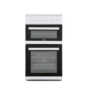 Beko EDVC503W 50cm Double Oven Electric Cooker - White