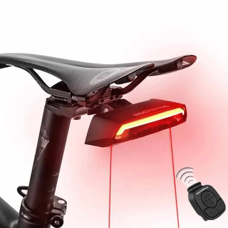 Bicycle Remote Control Turned Laser Taillights - Wireless Remote Control Seatpost Tail Light - Waterproof Safe Warning Flashlight  For Bicycle