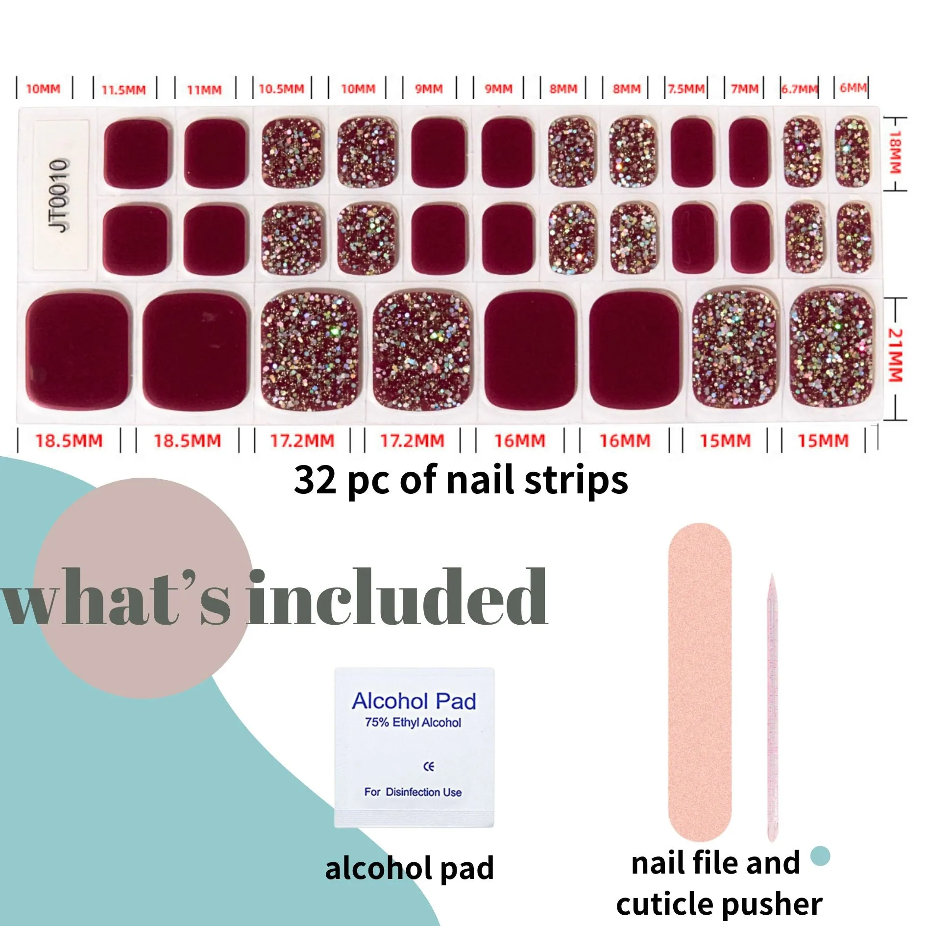 Burgandy (pre-order discount) Toenail Wraps