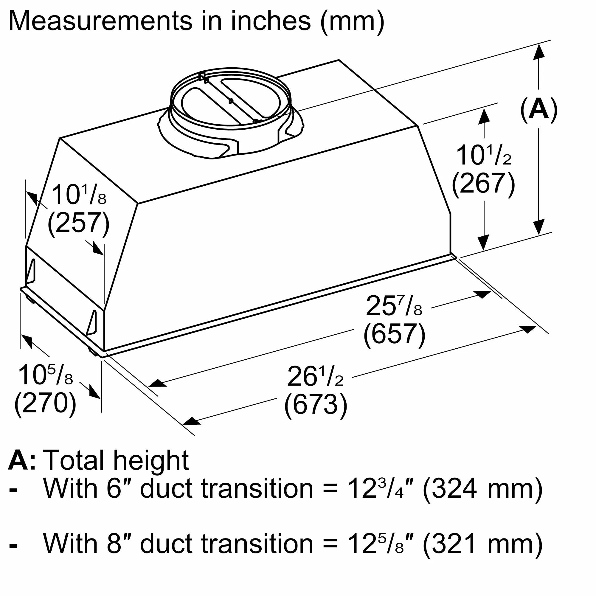 Canopy cooker hood, Stainless steel, VCI6B30ZS