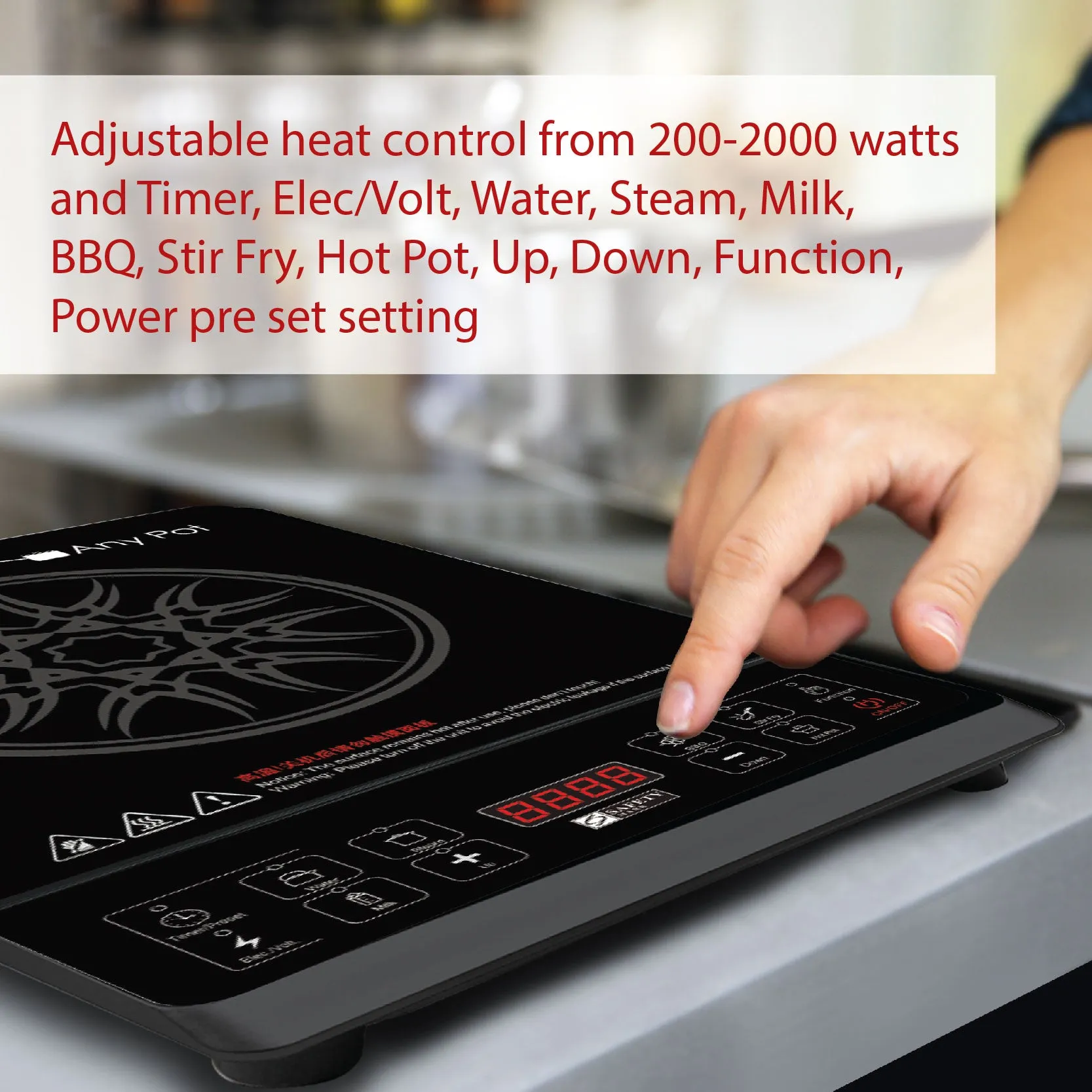 Ceramic Cooker Steamboat (Any Pot) 2000 Watts (PPIC832)