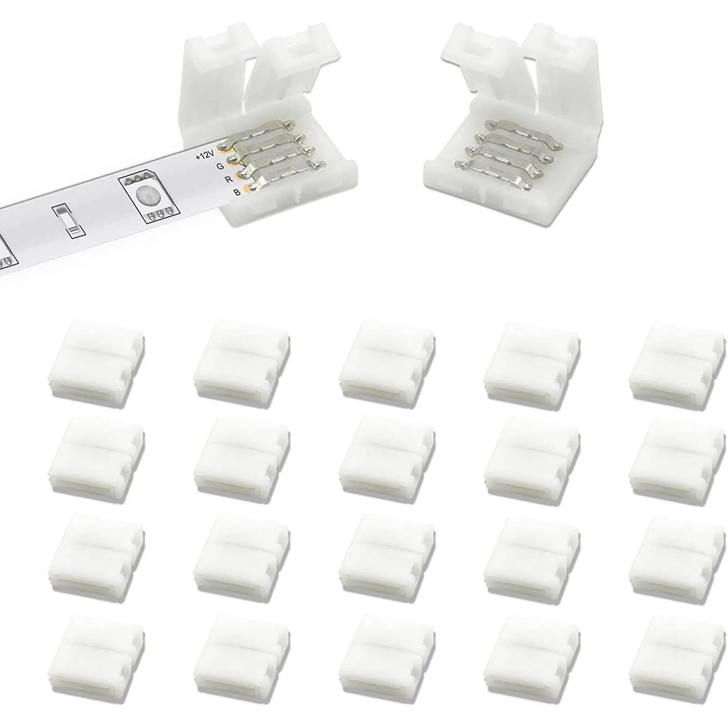 Daybetter 4 Pin 10mm Wide LED Light Connectors 20Pcs