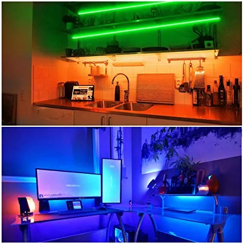 DAYBETTER 5050 RGB Infrared Remote Control Color Changing 50ft Led Strip Lights