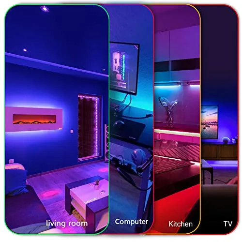 DAYBETTER 5050 RGB Infrared Remote Control Color Changing 50ft Led Strip Lights