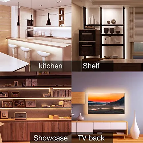 DAYBETTER Under Cabinet Lighting kit, 10 PCS LED Strip Lights with Remote, Dimmable Under Cabinet Lights for Kitchen Cabinet, Counter, Shelf, TV Back,Showcase 2700K-6500K Warm to Daylight White,Timing