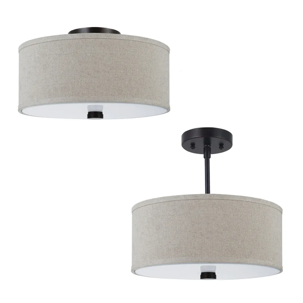 Dayna Shade 2-Light Flush/Semi-Flush Convertible