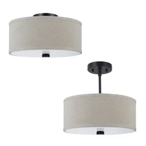 Dayna Shade 2-Light Flush/Semi-Flush Convertible