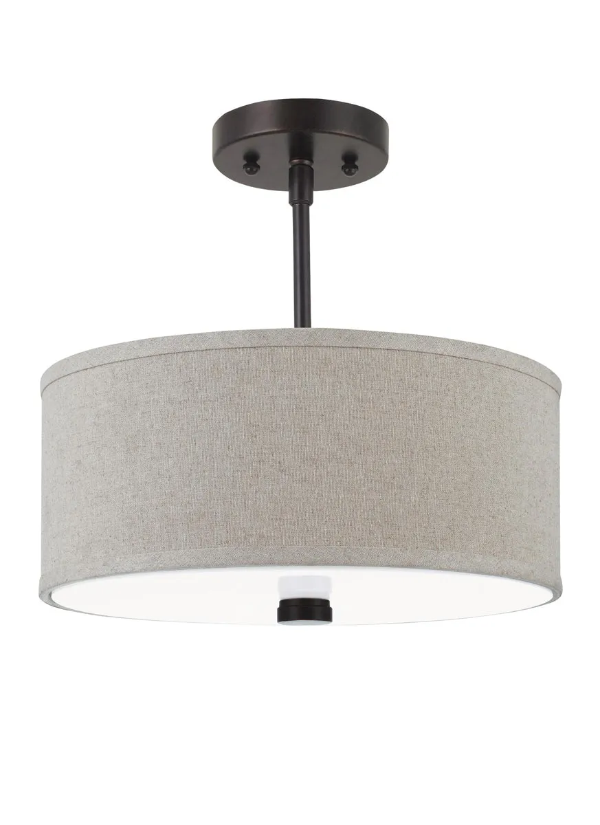 Dayna Shade 2-Light Flush/Semi-Flush Convertible